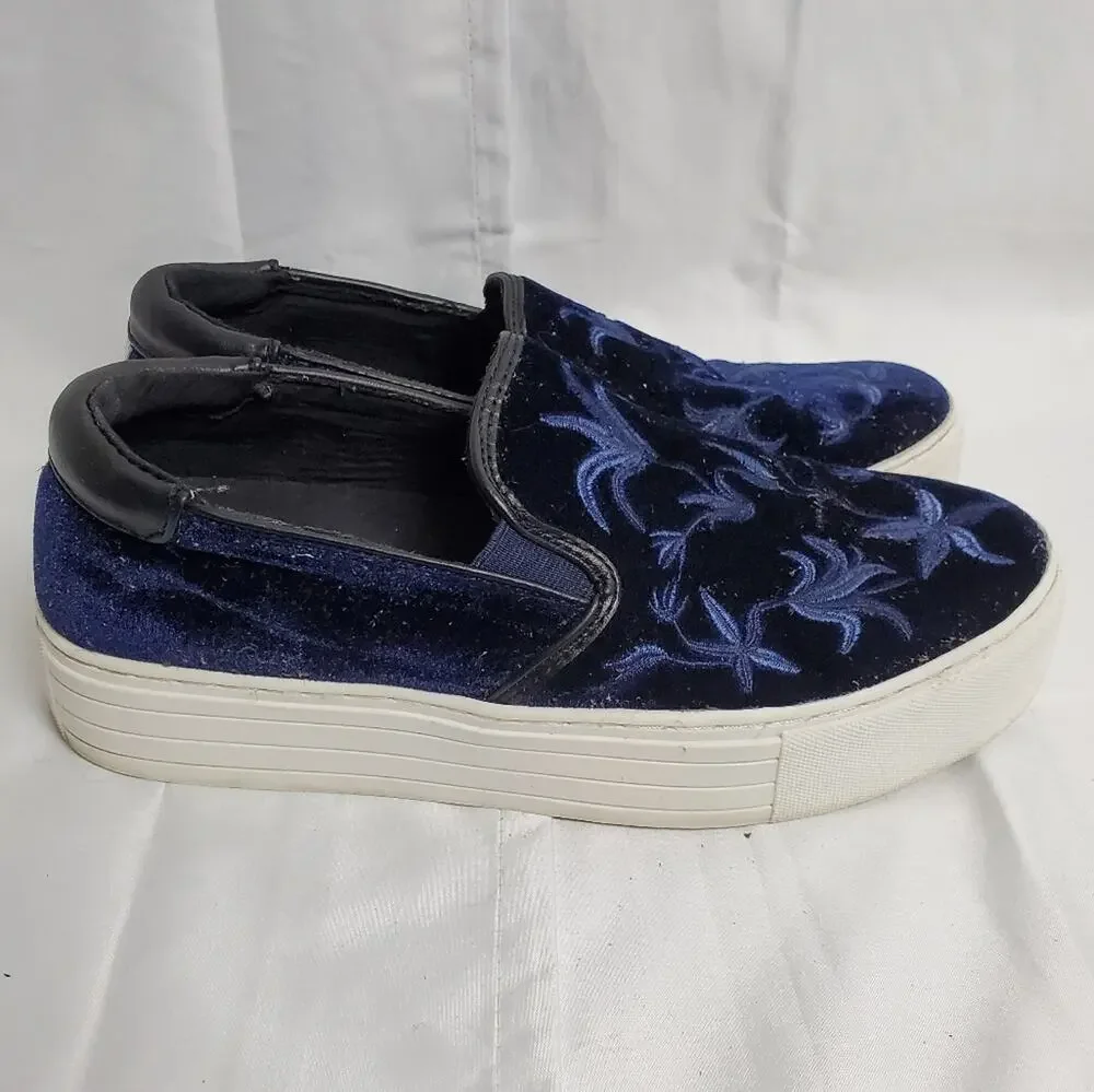 Kenneth Cole Alesy Blue Velvet Platforms SZ 8